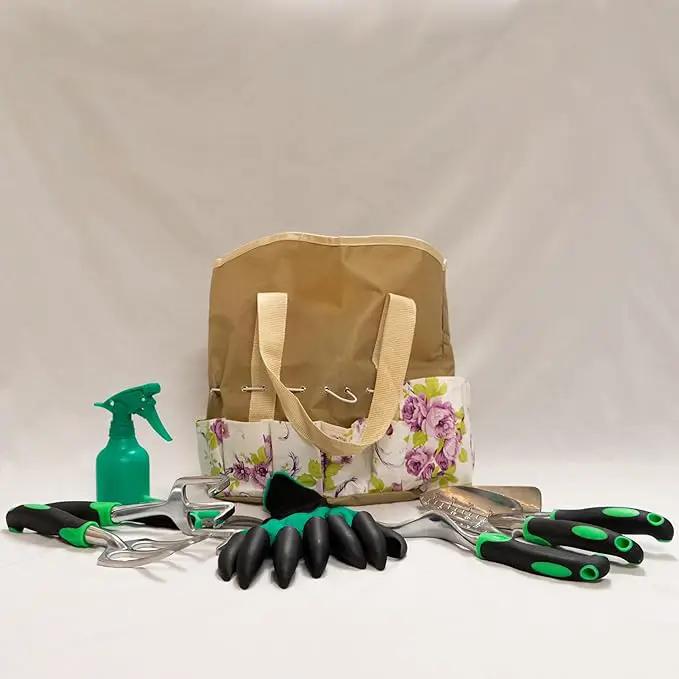 Garden Tool Set, Heavy Duty Aluminum Gardening Tools, Ergonomic Non-Slip Hand Tools for Women Men, Included Succulent Tools Set, Storage Tote Bag, Gifts for Garden Lovers by GreenHaven Gardens