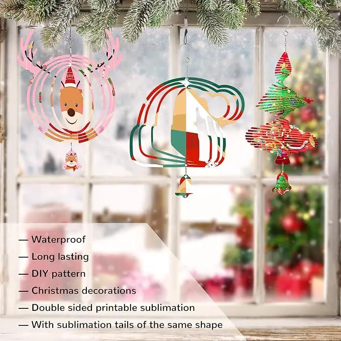 Sublimation Wind Spinner Blanks, 6 Pack 10 Inch 3D Aluminum Metal Hanging Wind Spinner Bulk for Garden Yard Outdoor, Window Porch Decoration for Heat Press Transfer DIY by GreenHaven Gardens