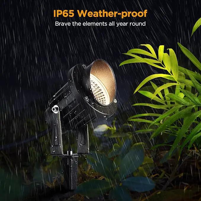 Landscape Lighting - 10W Dusk to Dawn Outdoor LED Spotlight with Photocell Sensor 120V Landscape Lights Waterproof Spot Lights Outdoor for Yard Garden Patio Driveway House (Warm White) (2 Pack) by GreenHaven Gardens
