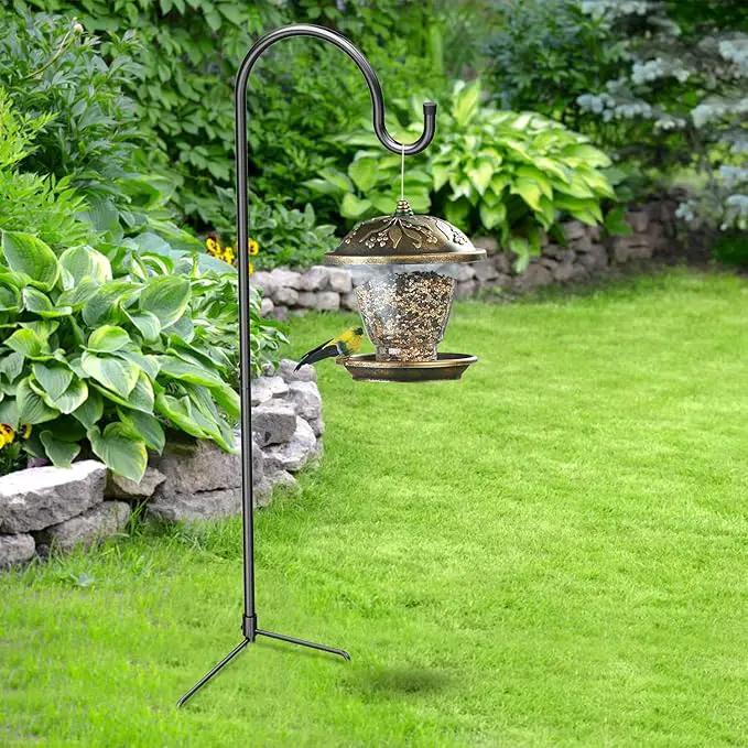 GOFORWILD Shepherd Hook 2 Pack Black, 33 inches Tall, Made of Premium Metal for Garden Decor, Plant Hanger, Lantern Hook, Solar Light Hanging, 7011 by GreenHaven Gardens