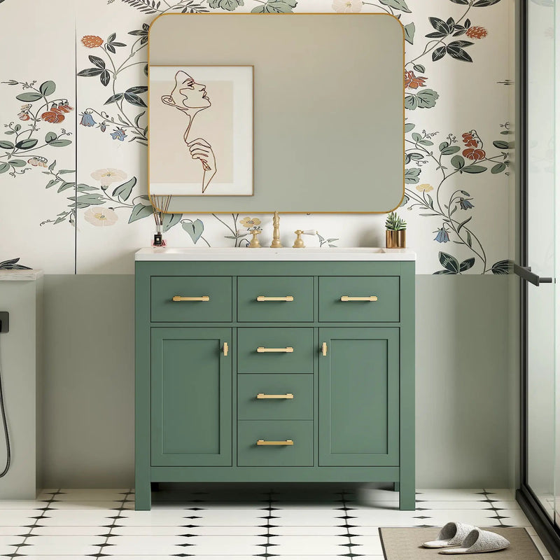 Bathroom Vanity With Sink Combo Set, Modern Bathroom Cabinet With 4 Drawers by Unique Piece Furniture