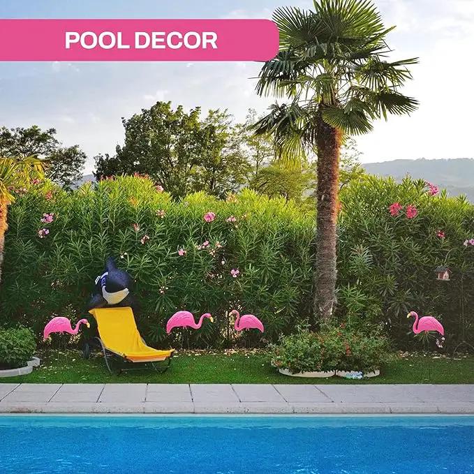 4E's Novelty 4 Pink Flamingos Yard Decorations - Large 23" Flamingos Yard Ornaments - Pink Flamingos for Yard Sculptures & Statues - Lawn Flamingos Outdoor Garden Decor, Weather Resistant by GreenHaven Gardens