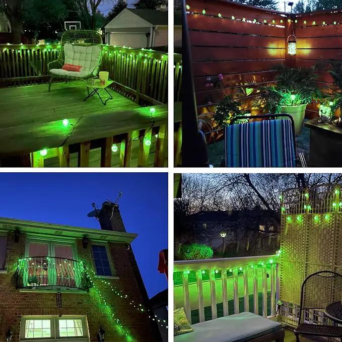 2-Pack 100 LED 64FT Solar String Lights Outdoor, Waterproof Solar Lights Outdoor with 8 Lighting Modes, Crystal Globe Light for St Patrick Tree Garden Patio Party Porch Wedding Decorations(Green) by GreenHaven Gardens