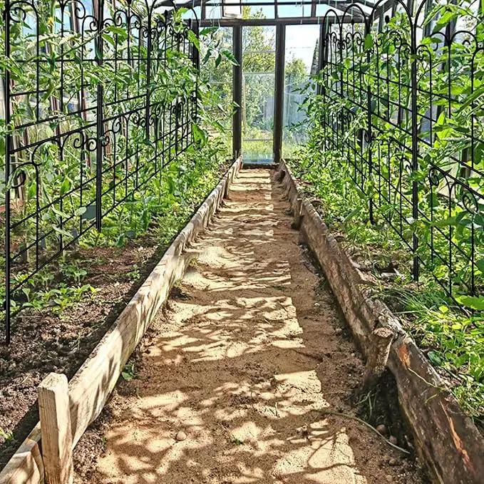 LZRS 2 Pack 71x20in Rustic Iron Arch Decoration Garden Trellis with Black Metal Coating – Perfect for Supporting Climbing Plants Outdoor, Roses, Vines, Flowers, and Vegetables. by GreenHaven Gardens