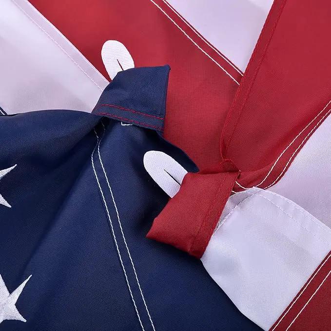 American Flag Pole Sleeve-American Flags for Outside 3x5 (Pole Not Included), Embroidered Stars, Sewn Stripes, UV Protected, American Flag Banner by GreenHaven Gardens