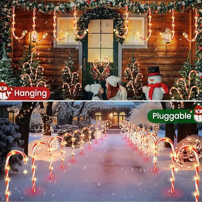 WdtPro Outdoor Christmas Decoration, 12 Pack 28.3FT Solar Powered 72 LED Christmas Candy Cane Lights with Stakes, 10 Lighting Modes Waterproof Christmas Lights Outside Decorations for Yard, Garden by GreenHaven Gardens