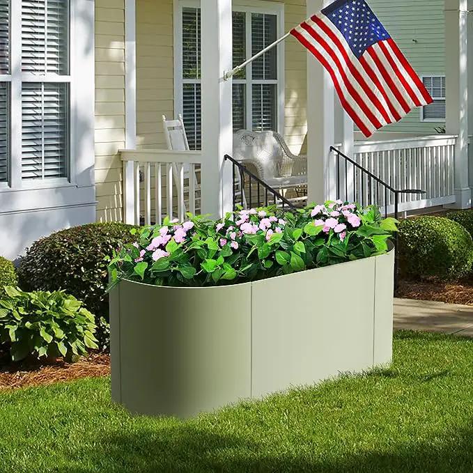 Worth Garden Heavy Duty Galvanized Steel Raised Garden Bed Kit with Powder Coated Olive Green Finish - 48" L. x 24" W. x24 H. - Metal Planter Box for Vegetables, Flowers, Herbs - Outdoor Gardening by GreenHaven Gardens
