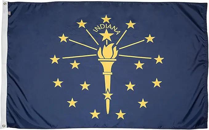 FlagSource Indiana Nylon State Flag, Made in the USA, 4x6' by GreenHaven Gardens