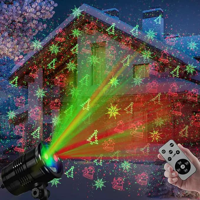 Christmas Laser Lights Outdoors Decoration Projector Light Waterproof LED Star Show for Xmas Decor House Home Yard Garden Patio Wall Indoor, Red and Green with Wireless Remote by GreenHaven Gardens