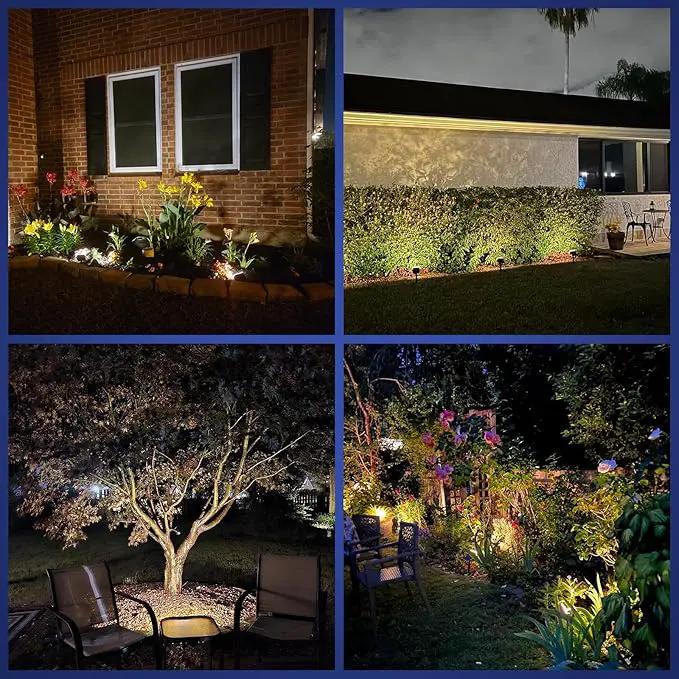 NYMPHY Solar Lights Outdoor Waterproof IP68, 56 LED 3 Lighting Modes Solar Powered Garden Yard Spot Solar Lights for Outside Landscape- 4 Pack (Warm White) by GreenHaven Gardens