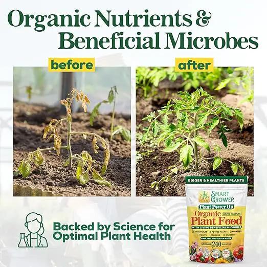 Organic Plant Food with Beneficial Microbes, Fast Acting Vegan Fertilizer for Vegetable Garden, Outdoor & Indoor Plant Fertilizer, Miracle Growth for Plants Concentrated Value 125GR Makes 30 gallons by GreenHaven Gardens