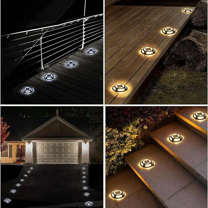 Solar Driveway Lights Outdoor - Solar Deck Lamp 2PCS Driveways Dock Lights IP68 Waterproof Outdoor Warning Step lamp for Sidewalk Garden(Cool White/Warm White) (2) by GreenHaven Gardens