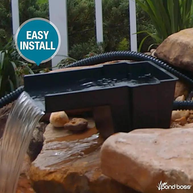 POND BOSS Waterfall Spillway, 8 inch Wide Weir, Waterfall Box, Smooth Flow, Durable Construction, Easy to Install, Great for Waterfalls, Pondless Water Features and Streams by GreenHaven Gardens
