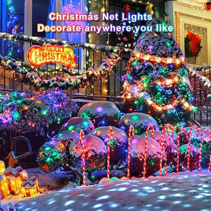 Net Lights Outdoor Mesh Lights, 360 LED Christmas Net Lights Plug in with Remote, 12x5 ft Extendable 8 Modes Net Lights Waterproof with Green Wire for Bushes Gazebo Lawn Patio Garden Tree (Multicolor) by GreenHaven Gardens