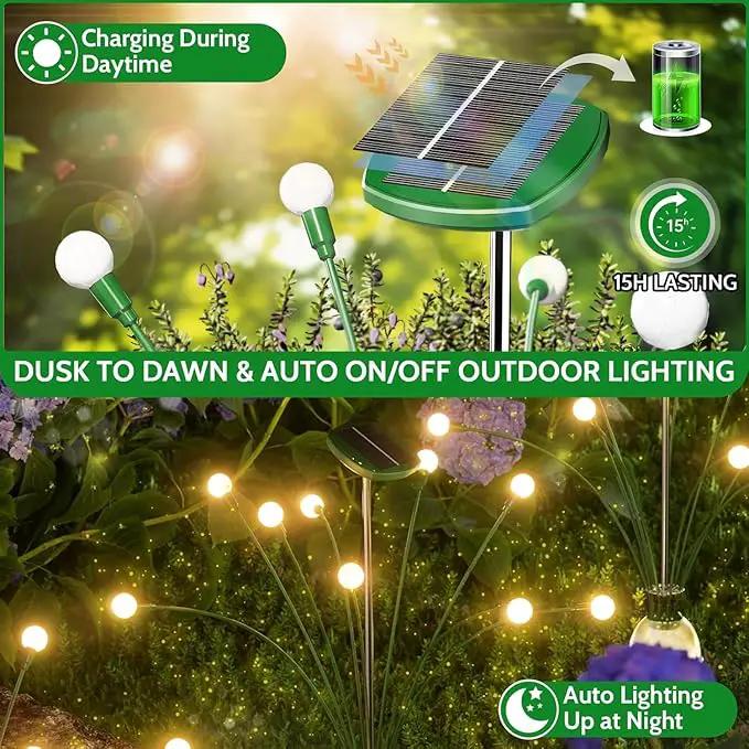 AOSEA Solar Outdoor Waterproof Pathway Lights - Fairy Lights Sway by Wind for Outside, Firefly Lights for Patio, Garden, Yard, Walkway, Sidewalk by GreenHaven Gardens