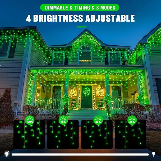 JMEXSUSS 400 LED 38.8F Green Icicle Lights for St Patricks Day Decorations, Green Christmas Lights Indoor Outdoor, Green String Icicle Lights for House Fireplace Party Yard Decoration by GreenHaven Gardens