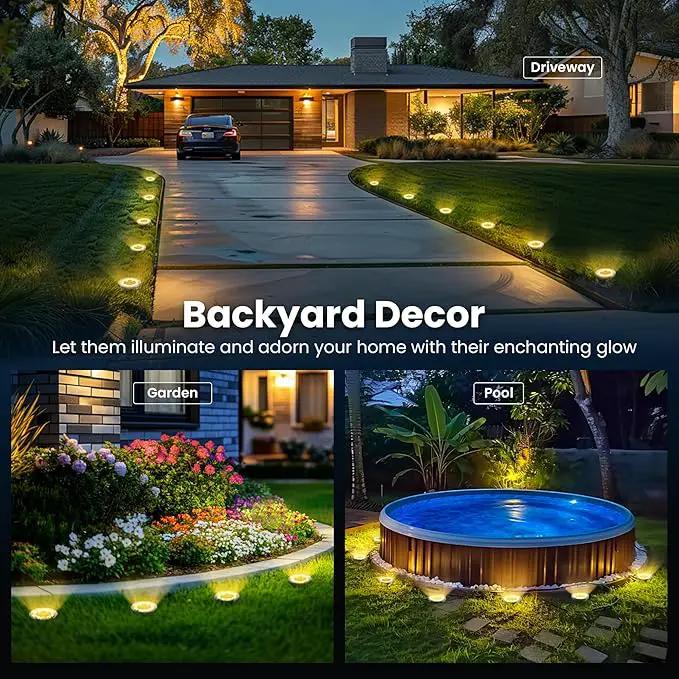 SOLPEX 2 Pack Solar Ground Lights Outdoor Waterproof, Solar Powered Pathway Lights, Landscape Lighting for Garden Walkway Driveway Backyard Decor (Warm White) by GreenHaven Gardens