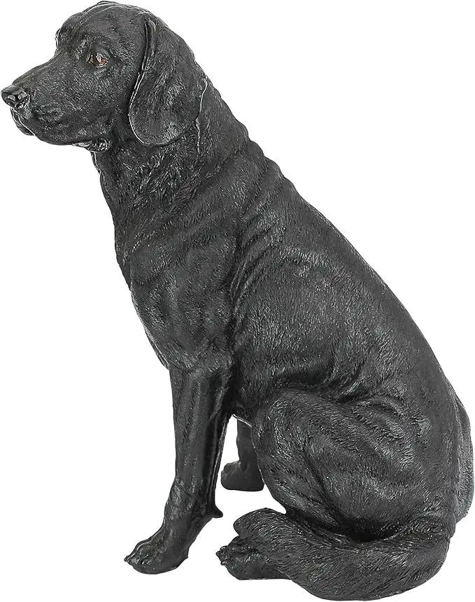 Design Toscano Labrador Retriever Dog Indoor/Outdoor Garden Statue, 9 Inch Wide, 15 Inch Tall, Cast Stone Resin, Black Painted Finish by GreenHaven Gardens