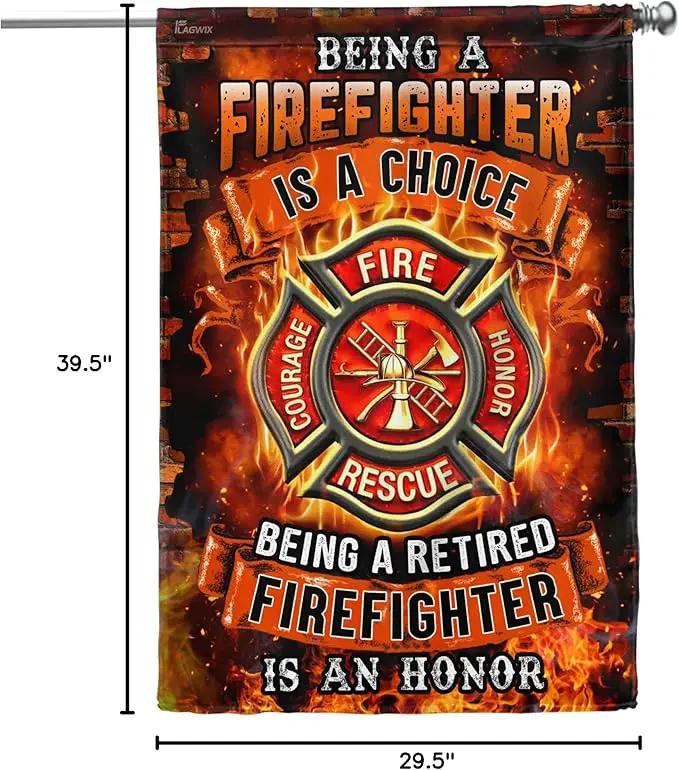 FLAGWIX Firefighter Flag Decorations - Independence Day, 4th of July Decorations Outdoor Flags, House Flag 30x40 - USA House Garden Flags Premium Polyester, Decorative Indoors Outdoor Flags by GreenHaven Gardens