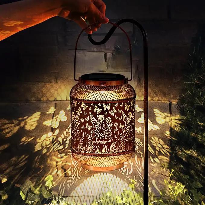 Solar Lanterns Outdoor Waterproof Hanging Solar Lights, Butterfly Gardening Gifts for Women, Mom, Metal Decorative LED Fairy Lanterns for Yard, Patio, Lawn, Garden Decor by GreenHaven Gardens