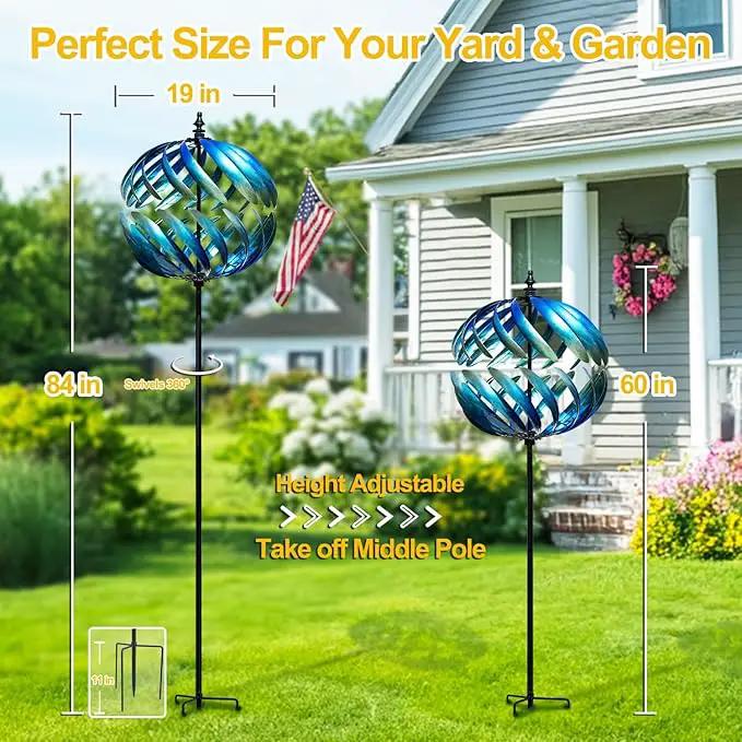 LimeHill Wind Spinner for Yard and Garden - Large Metal Kinetic Wind Sculptures for Outdoor Decorations by GreenHaven Gardens