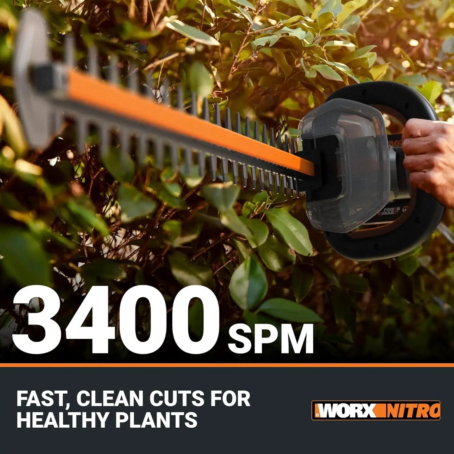 WORX Nitro WG286 24" 40V Cordless Hedge Trimmer, Electric Hedge Trimmer with Dual-Action Blades & 3400 SPM, Brushless Bush Trimmer with 180° Rotating Handle, 2 Batteries & Charger Included by GreenHaven Gardens