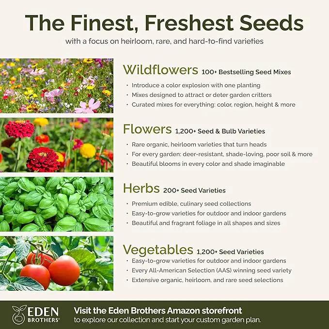 Eden Brothers All Annual Wildflower Mixed Seeds for Planting, 10 lb, 4,800,000+ Seeds Including Sunflower, Indian Blanket | Attracts Pollinators, Plant in Spring, Zones 3, 4, 5, 6, 7, 8, 9, 10 by GreenHaven Gardens