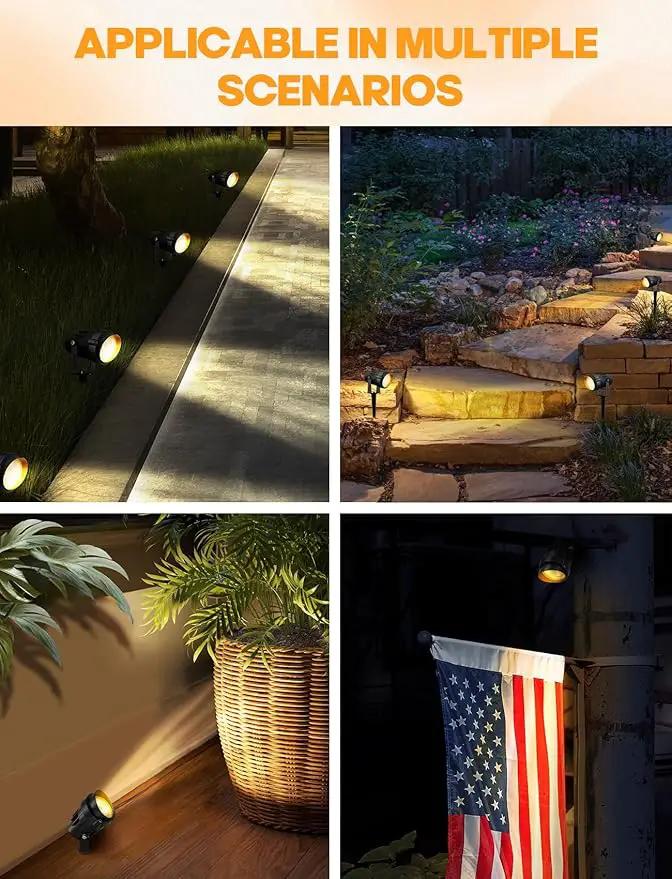 12W Landscape Lighting - Warm White Plug in Outdoor Landscape Light IP65 Waterproof 120V Lawn Flag Light Christmas Halloween Decorative Spotlight for Tree Outdoor Indoor Yard Garden, 2 Packs by GreenHaven Gardens