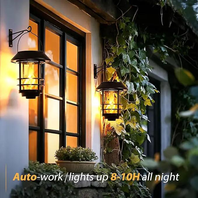 Otdair Solar Wall Lantern Outdoor, Flickering Flames Solar Sconce Lights Outdoor, Hanging Lamps Wall Mount for Front Porch, Patio and Yard, 2 Pack by GreenHaven Gardens