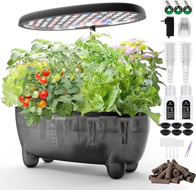 Indoor Hydroponics Growing System, 12 Pods Smart Herb Garden Planter with LED Grow Light Plant Germination Kit (No Seeds), Ideal Gift for Gardening Lovers, Gift Ideas for Women Men by GreenHaven Gardens