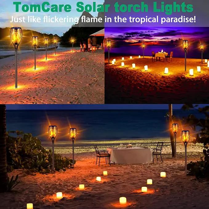 TomCare Solar Lights Upgraded, 43" Waterproof Flickering Flames 96 LED Torches Lights Outdoor Solar Landscape Decoration Lighting Dusk to Dawn Auto On/Off Pathway Lights for Garden Patio Driveway (4) by GreenHaven Gardens