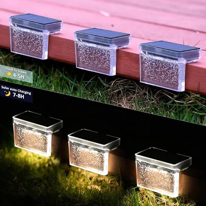 Solar Step Lights Outdoor LED Deck Fence Patio Wall Lights Garden Pathway Decoration Lighting 6 Pack(Warm White) by GreenHaven Gardens