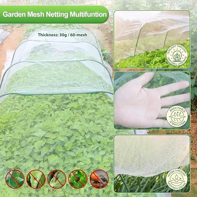 Garden Netting Kit, 10X30 Ft Garden Ultra Fine Mesh Net Bird Barrier Protection with Garden Hoops for Protect Garden Vegetables Flowers Shrubs Fruit Trees Indoors & Outdoors Plant Beds Greenhouse by GreenHaven Gardens