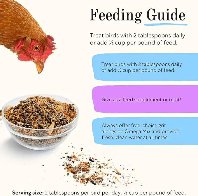 Grubbly Farms Omega Mix Chicken Treats for Laying Hens - Superfood and Omega-Rich Chicken Feed Supplement to Support Egg Production, Strong Eggshells and Nutritious Yolks - 5LB by GreenHaven Gardens