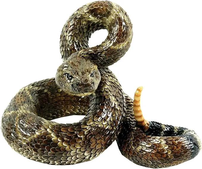 Michael Carr Designs Western Diamondback Rattlesnake L - Outdoor Snake Figurine for gardens, patios and lawns (80057),Brown by GreenHaven Gardens