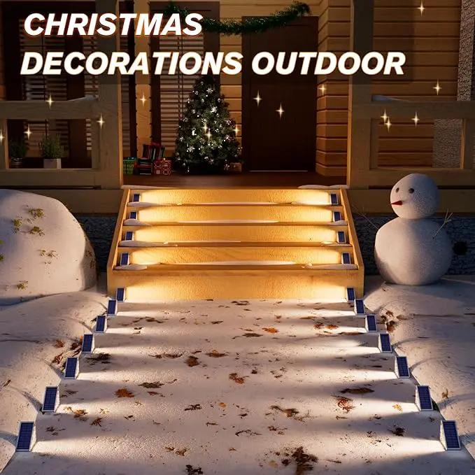 VOLISUN Outdoor Stair Lights 8 Pack, Solar Step Lights Waterproof IP67,80 Lumen, Led Step Lights Outdoor for Garden Backyard Stair, Staircase, Front Step, Front Porch and Deck(Warm White) by GreenHaven Gardens