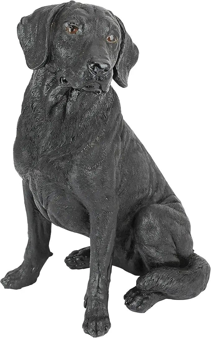 Design Toscano Labrador Retriever Dog Indoor/Outdoor Garden Statue, 9 Inch Wide, 15 Inch Tall, Cast Stone Resin, Black Painted Finish by GreenHaven Gardens