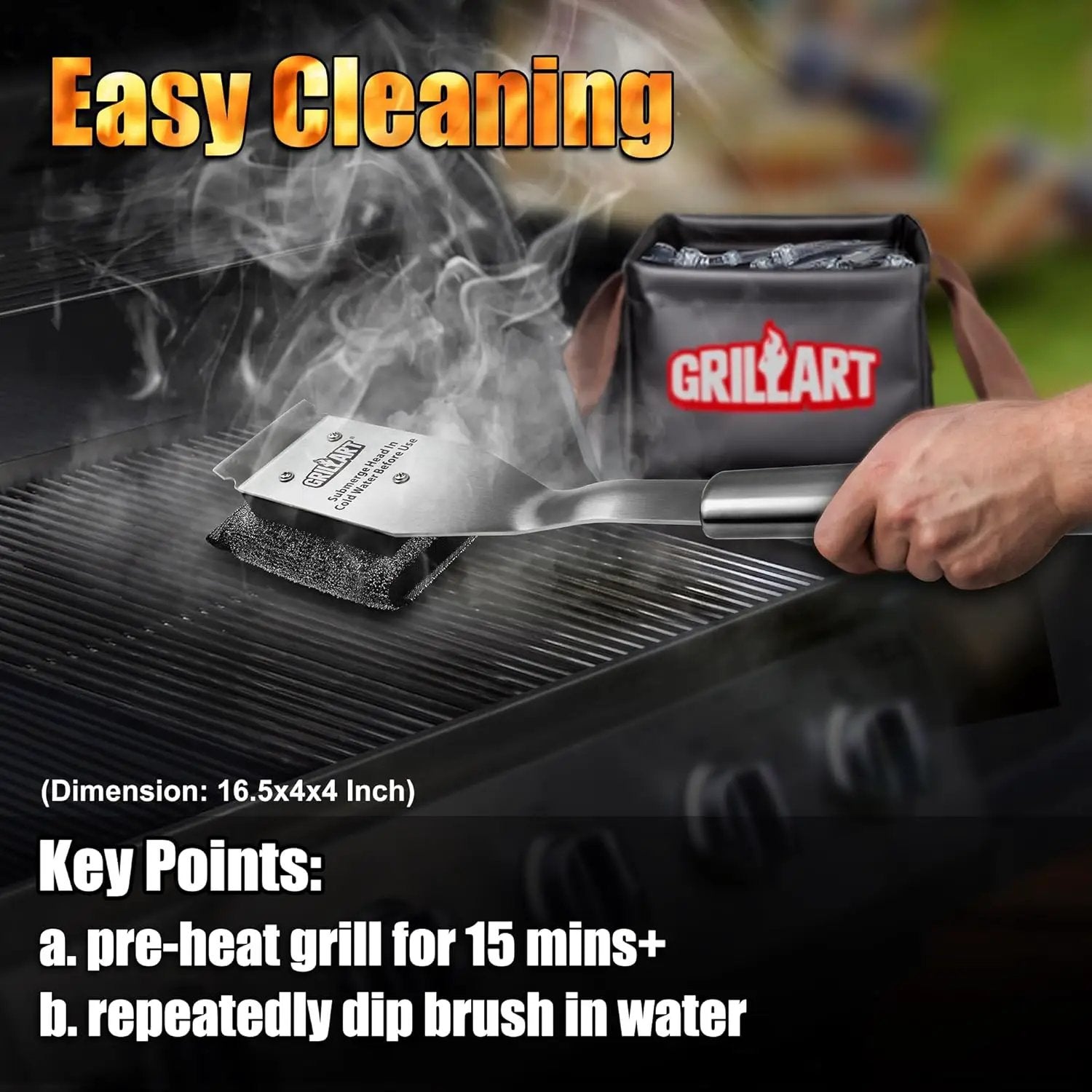 GRILLART Grill Brush Bristle Free Replacement Head - 2PCS by GreenHaven Gardens