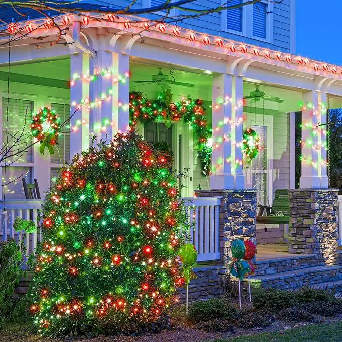 300 LED Christmas Lights Outdoor - 99ft Extra Long Christmas String Lights 8 Modes Plug in Waterproof Fairy Lights with Timer Memory for Indoor Outside Bedroom Home Party Decoration, Red&Green by GreenHaven Gardens