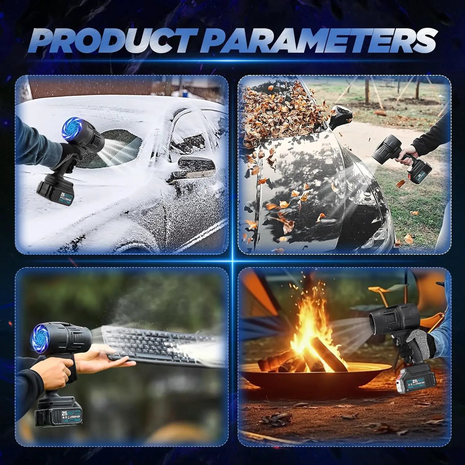 Saker Cordless Leaf Blower Portable Dust Cleaner Handheld Blower 180000 RPM Compressed Air Duster with Adjustable Speed for Patio Cleaning, Drying,Camping 1 Battery by GreenHaven Gardens