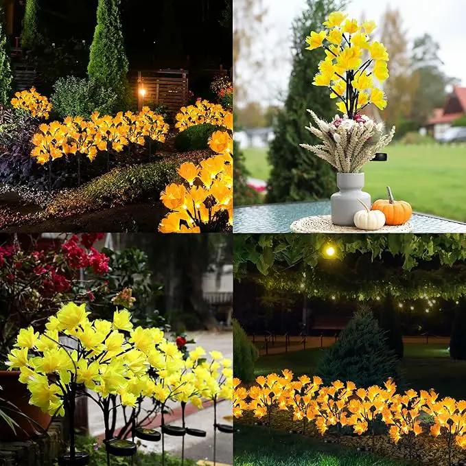 MAGGIFT Solar Lights Outdoor Garden Decorative Flowers, Waterproof Solar Garden Lights with 20 Yellow Lily Flowers,LED Solar Powered Landscape Lights for Yard Garden Patio (Yellow, 4Pack) by GreenHaven Gardens
