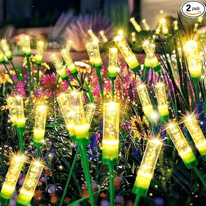 Solar Lights Outdoor Waterproof Upgraded Outdoor Solar Lights for Yard Patio Garden Decor, Solar Lights for Outside Gardening Supplies 2pack, Firefly Garden Lights Solar Powered Outdoor (Large) by GreenHaven Gardens