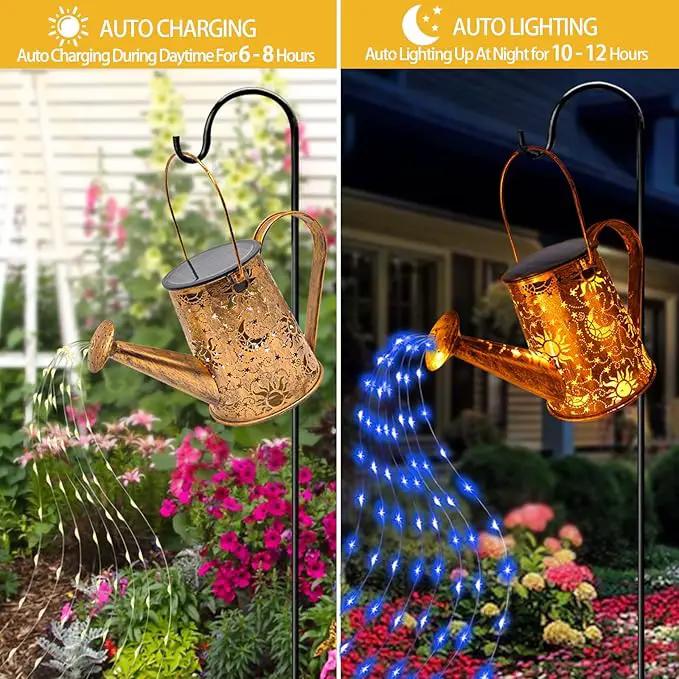 Solar Garden Lights Outdoor, Solar Watering Can Lights Garden Decor Gifts for Grandma Mom, Sun Moon Waterproof Hanging Lantern with String Lights, Yard Decoration for Patio Porch Lawn Backyard Pathway by GreenHaven Gardens