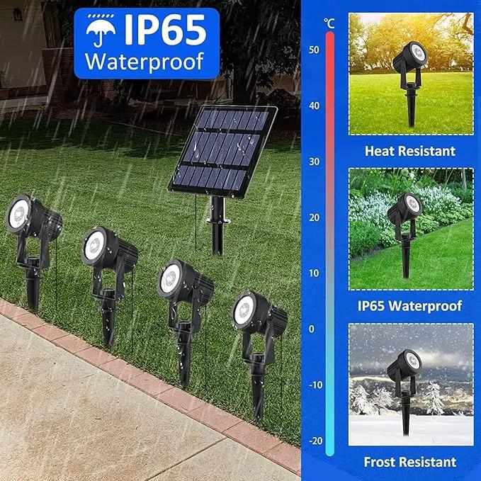 T-SUNUS Solar Garden Spotlight White Outdoor, 4-in-1 Solar Spot Lights 6000K IP65 Waterproof 9.8ft Cable, 5W Separated Solar Panel, Auto On/Off for Tree Patio Yard Driveway Pathway Pool Area by GreenHaven Gardens