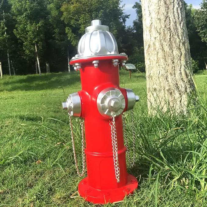 Fake Fire Hydrant for Dogs to Peed on, Dog Fire Hydrant Pee Post, 14.5" Backyard Decor Outdoor Statues Firefighter Gifts for Men (14.5") by GreenHaven Gardens