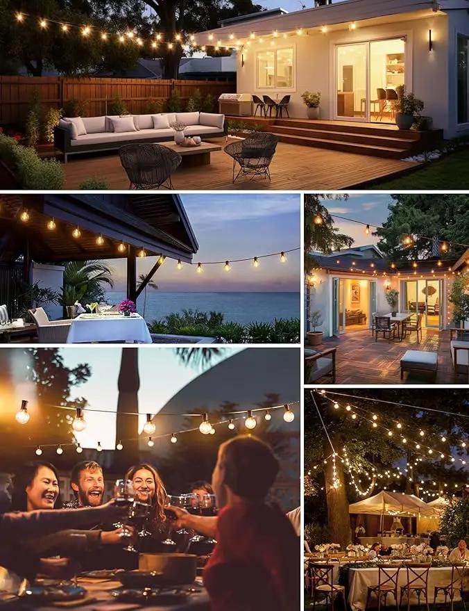 RTTY Outdoor String Lights 200 FT Globe LED Patio Lights with G40 Plastic Bulbs,Waterproof Shatterproof Dimmable Connectable Hanging for Backyard Porch Balcony Party Cafe Deck Decor by GreenHaven Gardens
