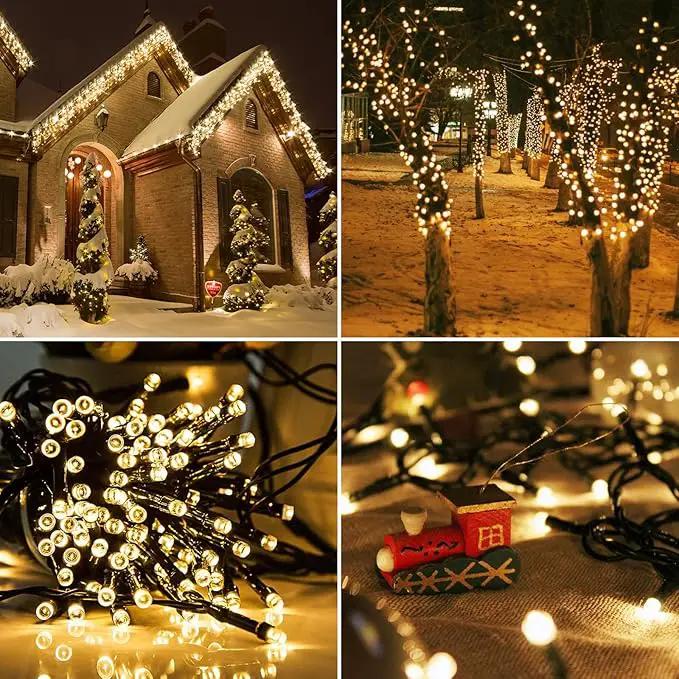 Solar String Lights for Outside, 2 Pack 200 Led Solar Christmas Lights Outdoor Waterproof 82ft Solar Fairy Lights 8 Lighting Mode Solar String Lights Idea for Garden,Courtyards,Trees(Warm White) by GreenHaven Gardens