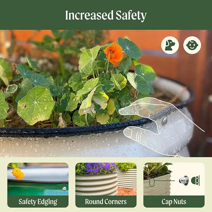 Vego garden Raised Garden Bed Kit, 17" Tall 10 in 1 Modular, Metal Planter Box for Vegetables, Flowers, Herbs, Sky Blue by GreenHaven Gardens
