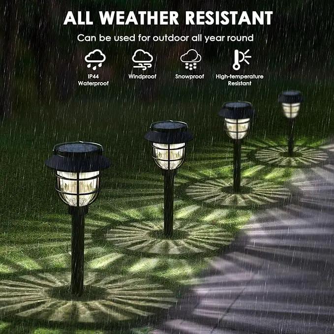 6 Pack Solar Pathway Lights Outdoor - Bright Solar Powered Garden Lights with Warm White LED, Auto On/Off Waterproof Path Lights Decorative, Landscape Lighting for Yard Patio Walkway Driveway by GreenHaven Gardens