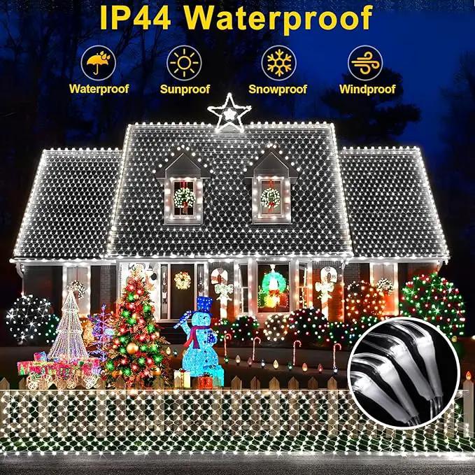 KNONEW Christmas Net Lights 360 LEDs 13ft x 9.8ft Outdoor Mesh Lights Connectable Waterproof 8 Modes & Timer Plug-in Net Fairy Lights for Bushes Garden Party Wedding Holiday,Cool White by GreenHaven Gardens